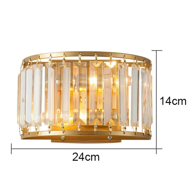 Crystal Semicircular Wall Lamp: Modern Minimalist LED Lighting for Home Decor