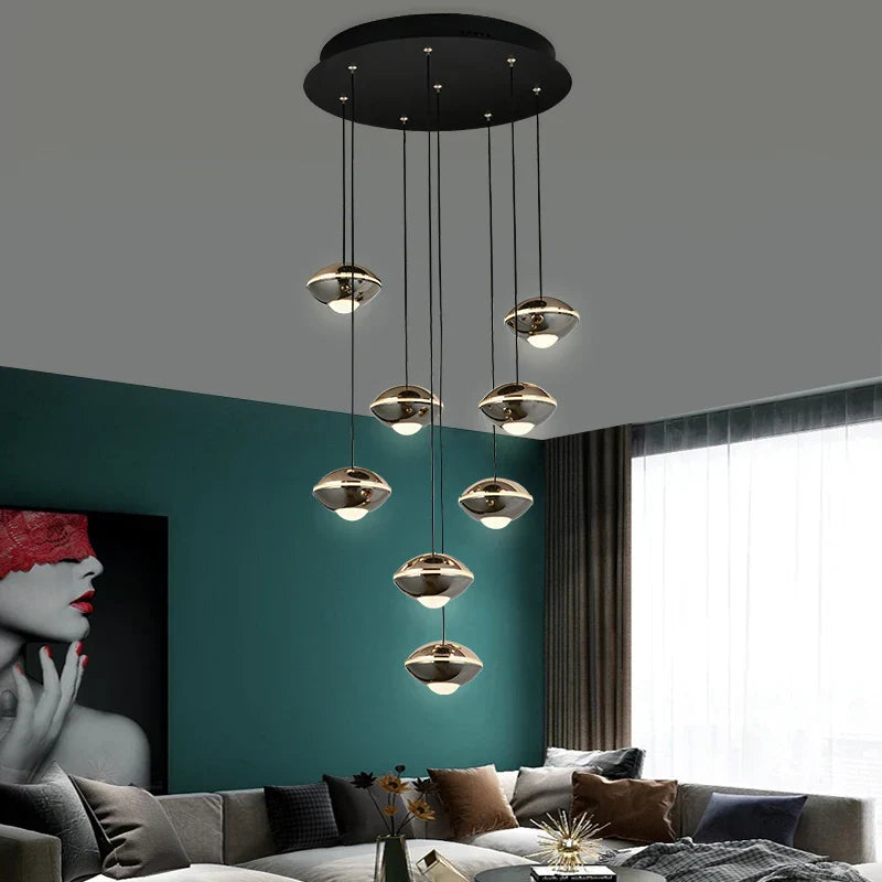 Loft Staircase Pendant Light: Aluminum Ball Droplight for Restaurant Bar Decor