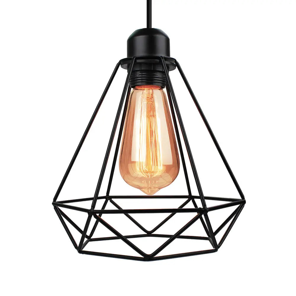 Industrial Vintage Iron Cage Pendant Light for Home Kitchen Living Room Décor