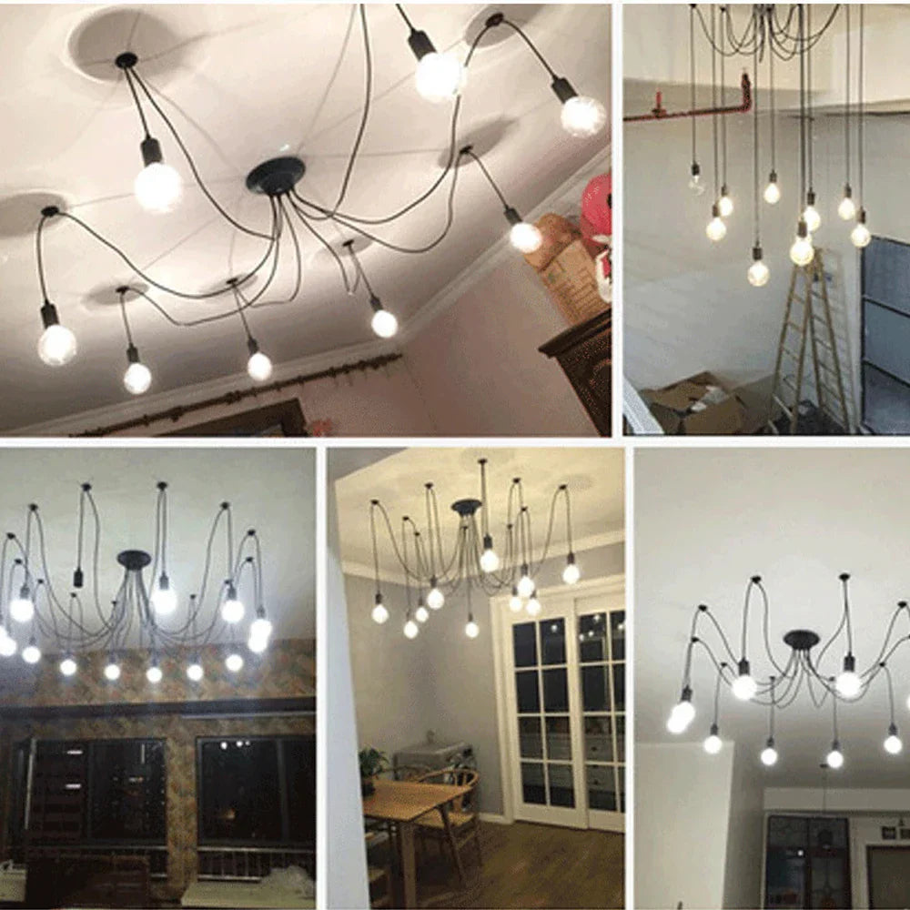 Vintage Industrial Spider Chandelier Ceiling Pendant Light - DIY Art Suspension Decor