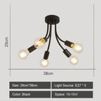 Modern Rod Iron Sputnik Chandelier Vintage Ceiling Lamp for Home Lighting