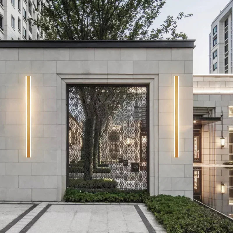 Outdoor LED Wall Lamp Gold Light for Garden Porch Sconces