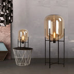 LED Glass Floor Lamp Retro Melon Floor Lights - Modern Minimalist Design