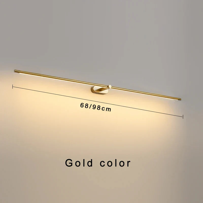 Black/Gold/White LED Mirror Light for Modern Bathroom Wall Fixtures