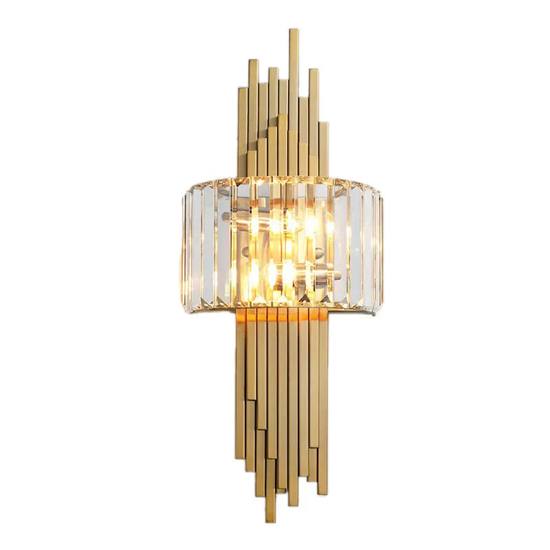 Crystal Gold Wall Lamp | Modern Minimalist LED Indoor Lighting for Living Room & Bedroom