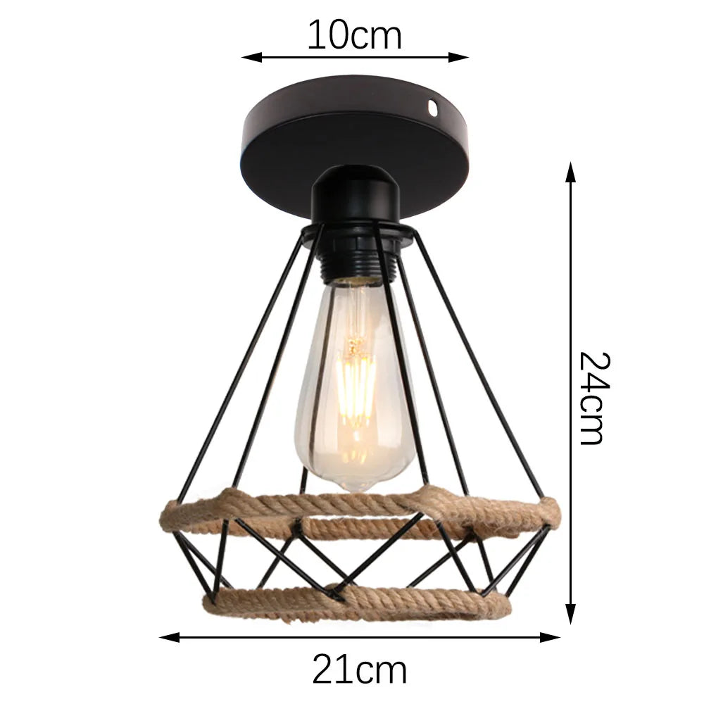 Iron Aisle Ceiling Lights: Industrial Nordic Vintage Kitchen Decor Ceiling Lamp