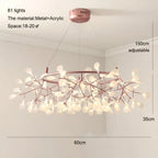 Modern Nordic Heracleum Chandelier Light in Black/Rose Gold for Living Room & Kitchen