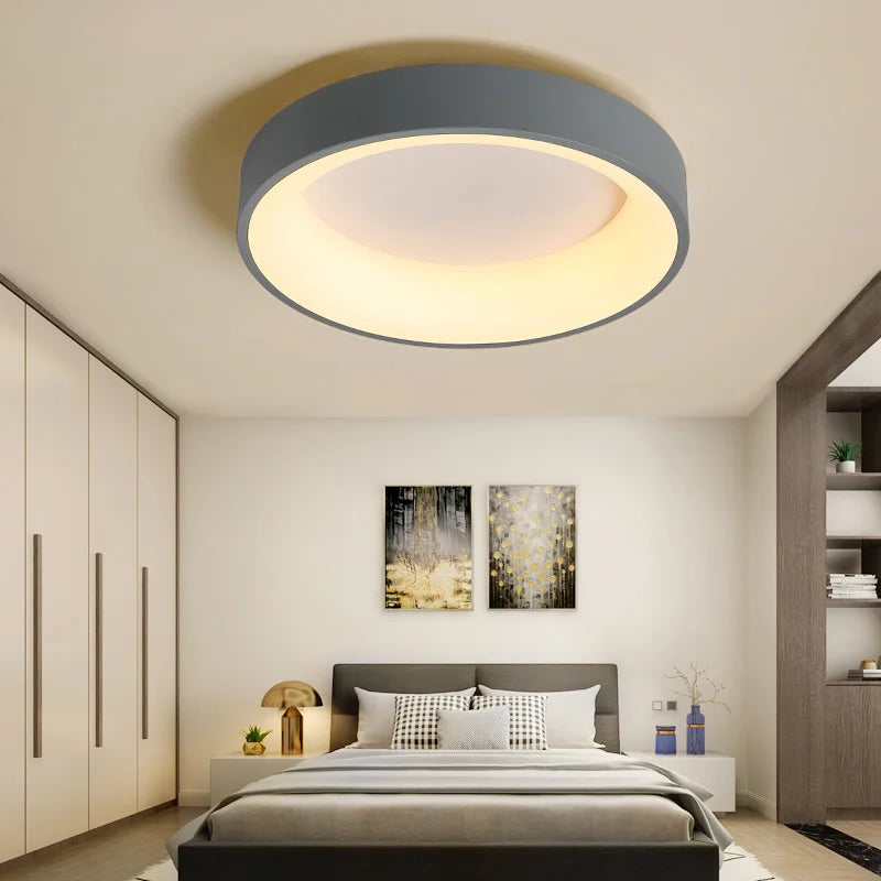 Modern LED Ceiling Lamp for Living Room, Bedroom, Study - Grey or White