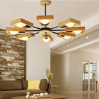 Windmill Wooden Chandelier - LED Loft Industrial Lighting for Home Decor