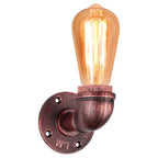 Retro Water Pipe Wall Sconce Vintage Loft E27 Light Fixture Bar Home Decor