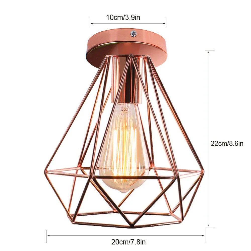 Rose Gold Iron Ceiling Light for Chic Home Decor, Modern Nordic Design