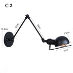 Vintage Loft Adjustable Wall Lamp Black Swing Arm Sconce Wall Lights