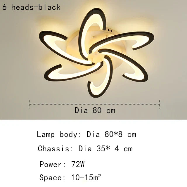 Petal Ceiling Lamp - Modern Black White Minimalist Lighting