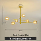 Black/Gold G9 LED Chandelier for Living Room Bedroom Modern Pendant Lighting