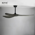 60" Solid Wood DC Ceiling Fan with Remote Control