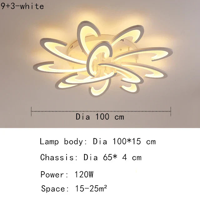 Petal Ceiling Lamp - Modern Black White Minimalist Lighting