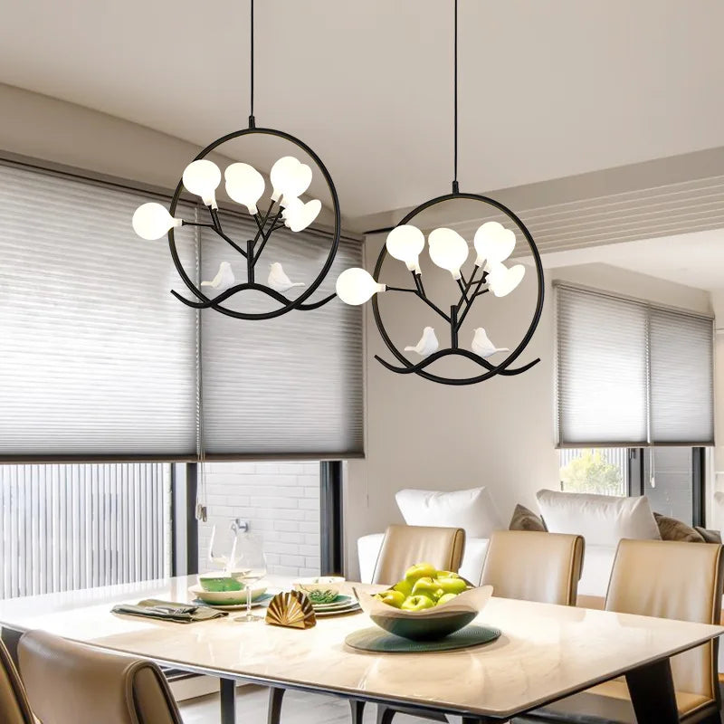 Branch Iron Black Gold Chandelier for Living Room Bedroom Kitchen Hallway