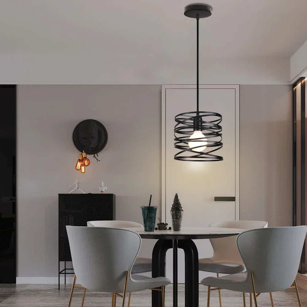 Ribbon Spiral Swirl LED Pendant Chandelier for Living Room & Kitchen