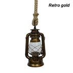 Vintage Rope Pendant Light Industrial Loft Bar Lamp