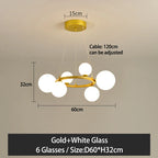 Nordic Glass Ball Pendant Light Gold/Black Dining Living Room Decor Afralia™