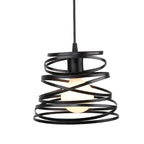Swirl Spiral Pendant Light Black Iron Retro Loft Industrial Metal Cage Hanging Lamp