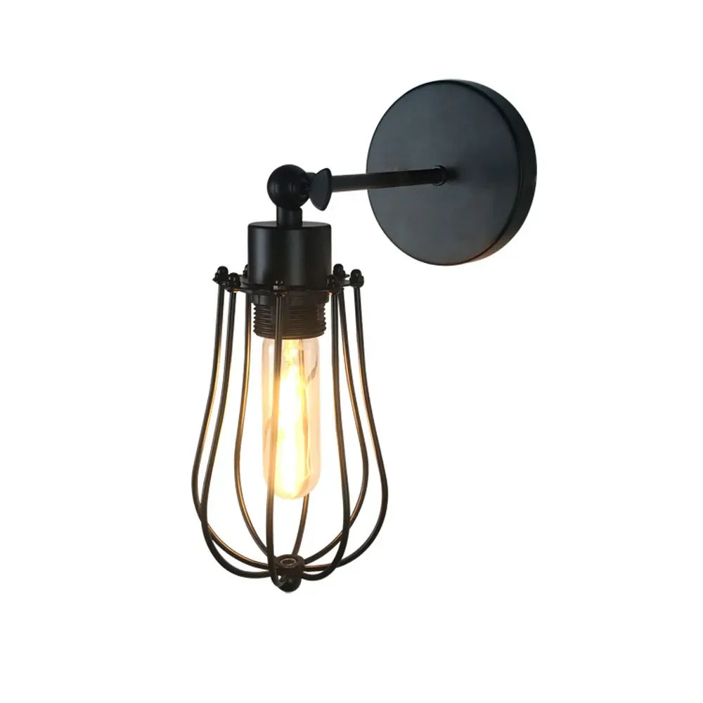 Retro Industrial LED Wall Sconce E27 Bedside Lamp for Home Decor