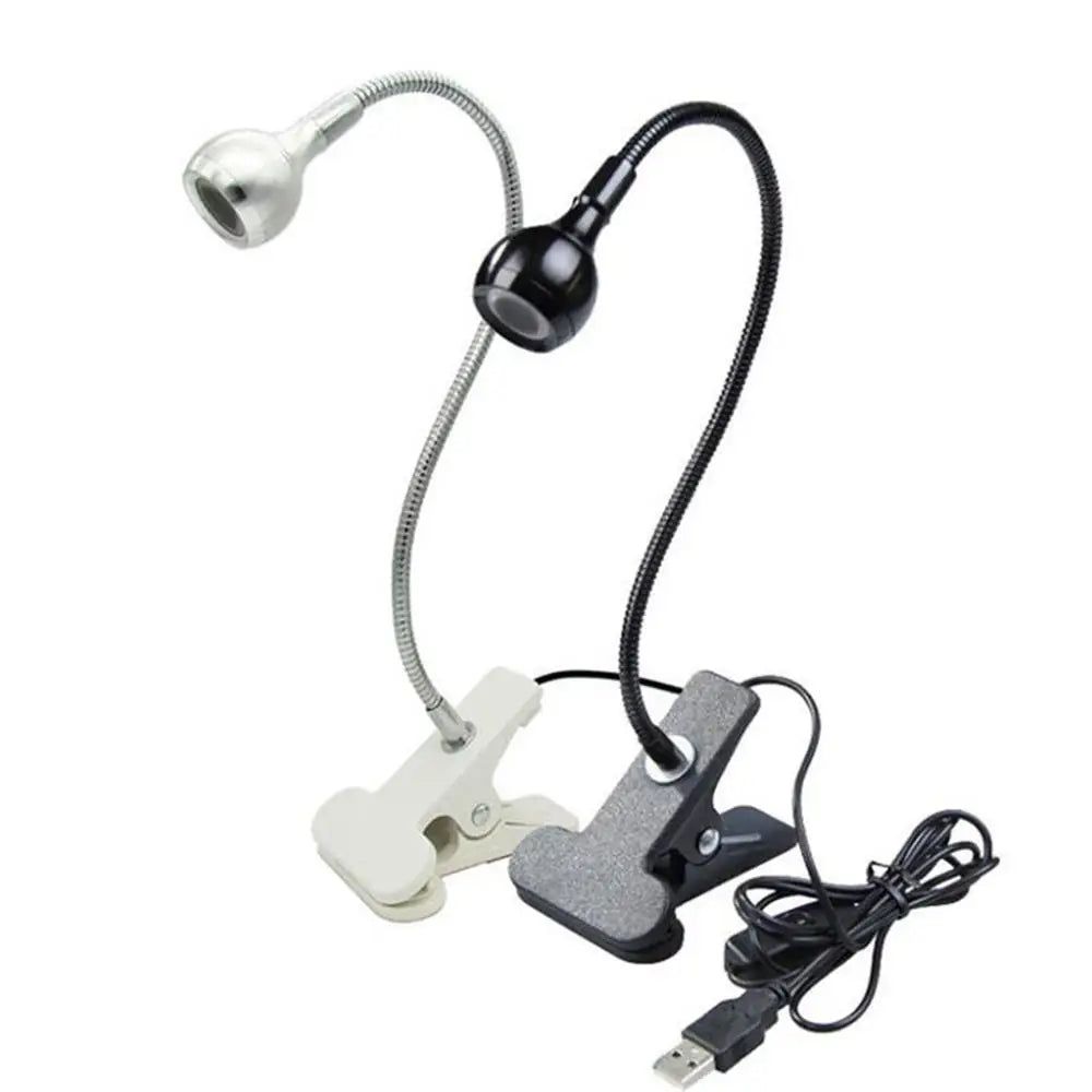 LED Book Light Black Silver Clip-On Desk Lamp Flexible Reading Lamp