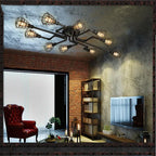 Waterpipe Edison Bulb Chandelier for Loft Bar Cafe Dining Room