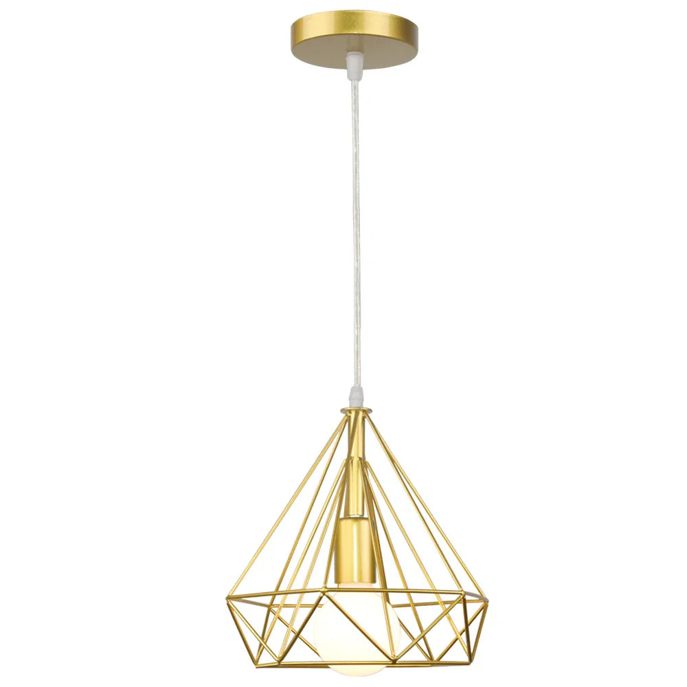 Industrial LED Pendant Light Vintage Loft Cage Hanging Lamp for Home Decor