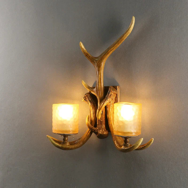 Retro Antlers Wall Lamp Deer Decor Wall Lights for Living Room Bar Bedroom Dining Room