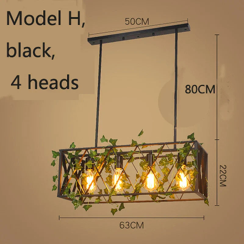 Vintage Plant Pendant Lights Bird Cage Industrial Pendant Lamp for Home Decor