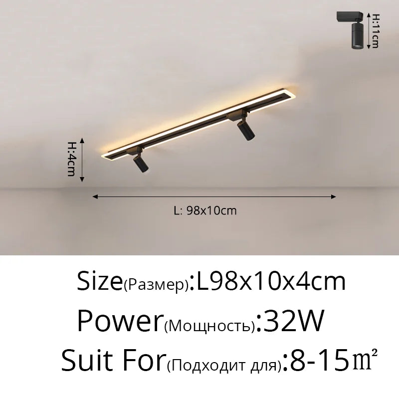 Modern Vintage Iron Ceiling Spotlights for Living Room Study & Wardrobe. Enhance your Space with Track Lighting.