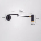 Swing Arm Bedside Wall Lamp White Black Post-modern Interior LED Reading Light