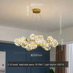 Nordic Glass Bubble LED Chandelier: Modern Parlor Dining Room Lighting for Romantic Atmosphere
