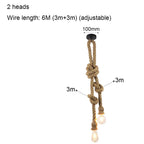 Spider Chandelier Hemp Rope Pendant Light Vintage Industrial Ceiling Lamp