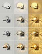 Moon Glass Wall Lamp for Bedroom Decoration - LED Night Light Fixtures