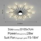Modern Led Chandelier Fixture for Living Room Bedroom, Creative Ceiling Lamp