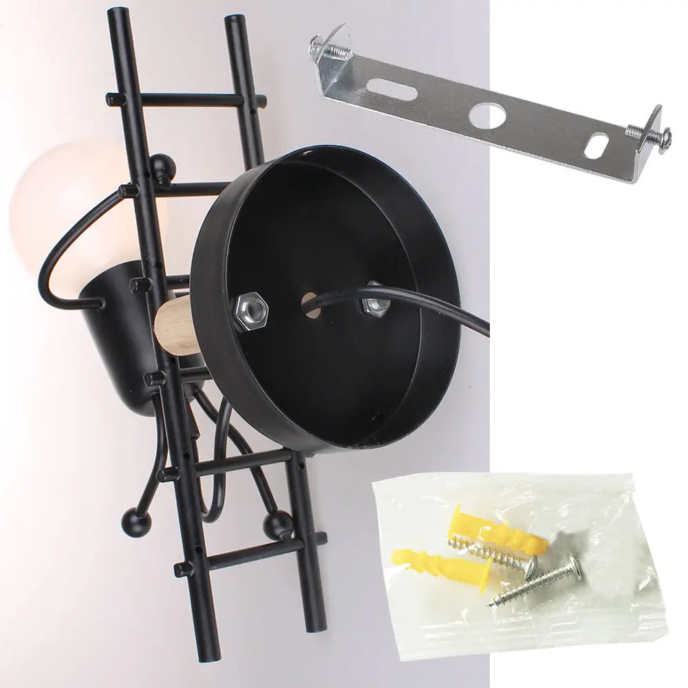 Modern Iron Wall Sconce Light for Bedroom Kids Room Kitchen