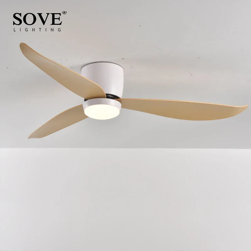 LED Ceiling Fan with Remote Control, Modern Design, Bedroom Decor, 220V