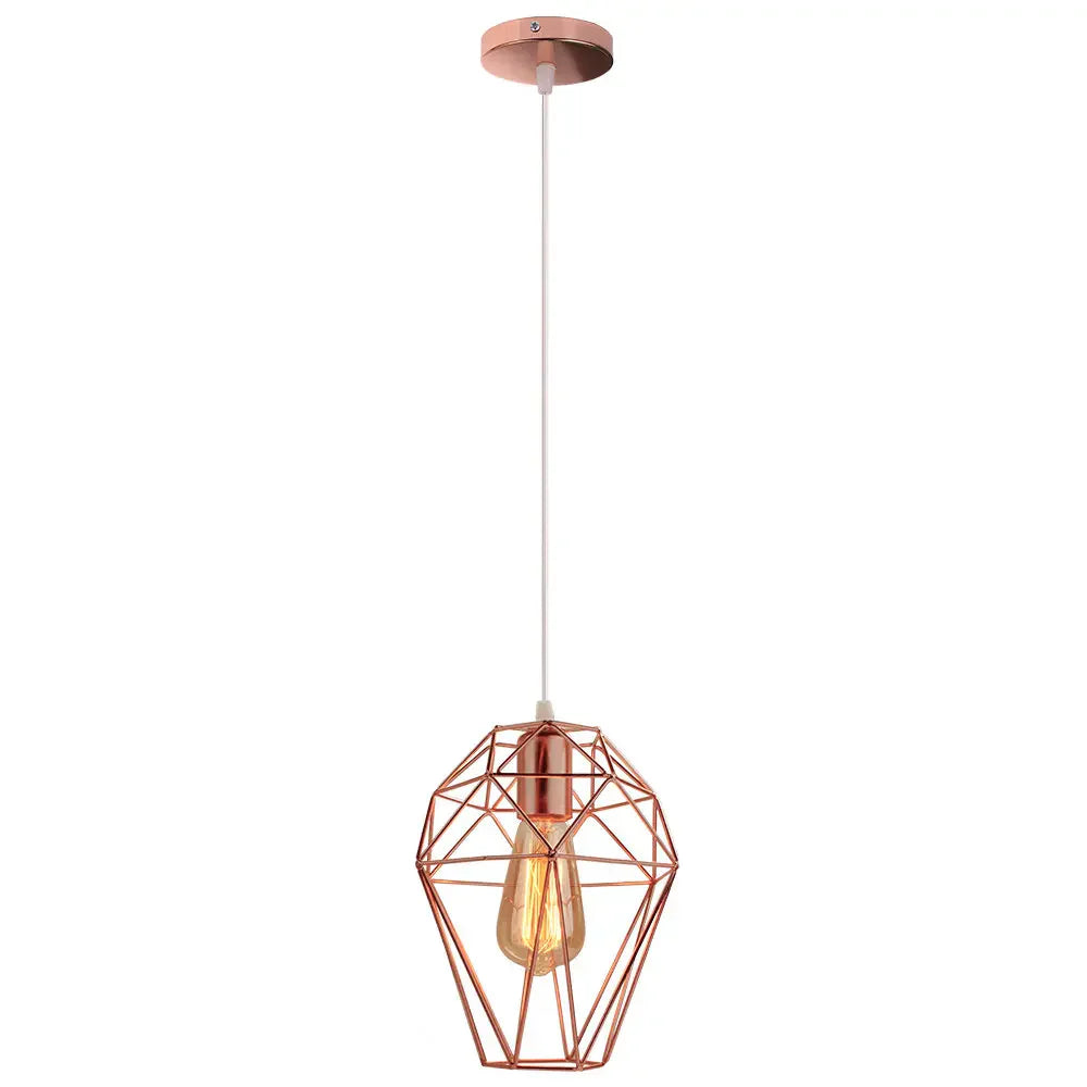Birdcage Diamond Ceiling Pendant Light Chandelier for Home Living Room Decor