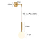 Glass Shade Gold Wall Lamp for Bedroom Loft Design, Up Down Iron LED Wall Lights