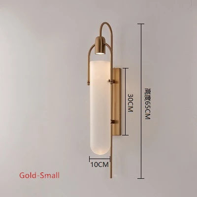 Modern Gold/Black Glass Wall Sconce LED Bedroom Wall Lamp Surface Mount