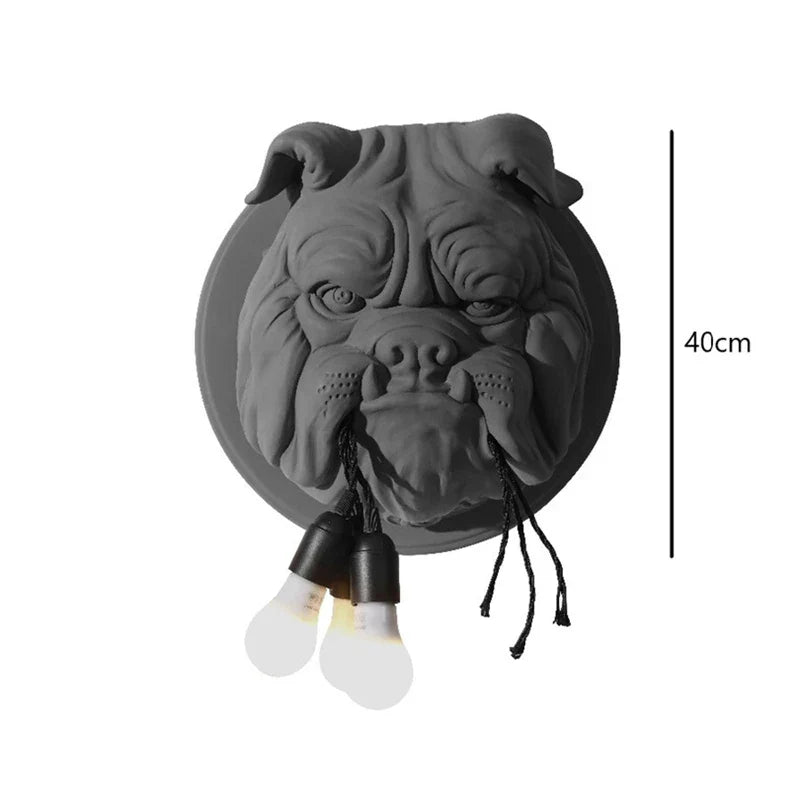 Bulldog Resin Wall Lamp for Living Room and Corridor Decor