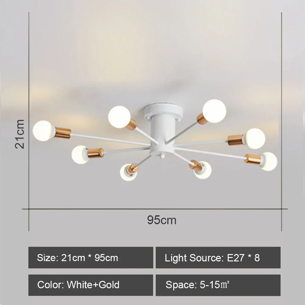 LED Metal Chandeliers for Living Room - Stylish Ceiling Light for Home Decor