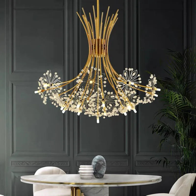 Modern Crystal Chandelier for Dining Room - Samsarah Lighting