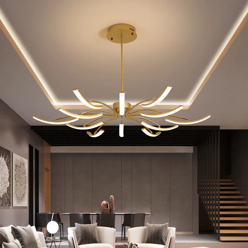 Modern Matte Black/White LED Ceiling Light for Living Room Bedroom, Adjustable
