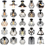 Vintage Industrial LED Ceiling Light Shade for Living Room Kitchen Cage Home Decor