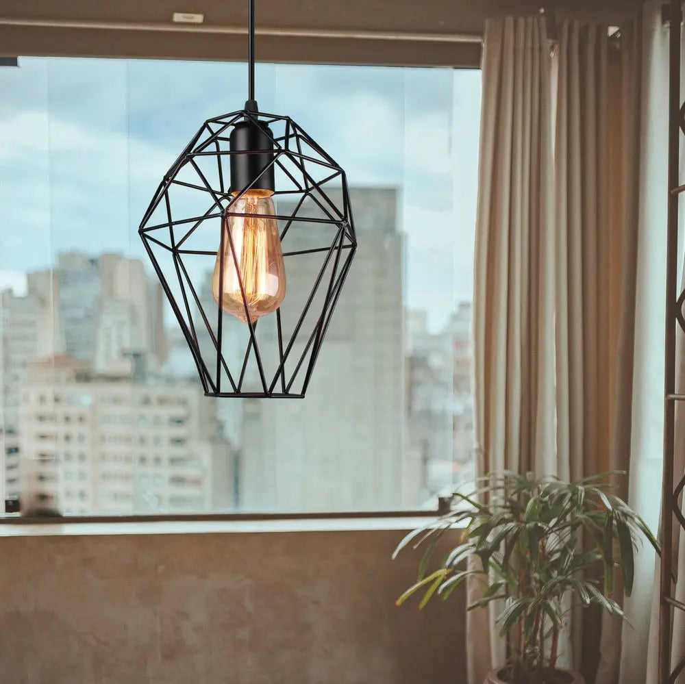 Birdcage Diamond Ceiling Pendant Light Chandelier for Home Living Room Decor