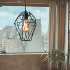 Birdcage Diamond Ceiling Pendant Light Chandelier for Home Living Room Decor