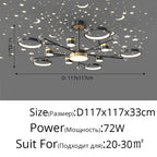 Modern LED Ceiling Chandelier | New Star Projection | Living Room Bedroom Lighting Fixtures